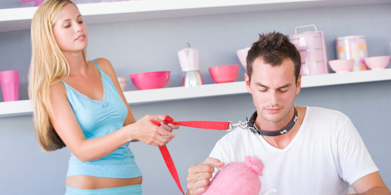 Submissive Man Wearing Collar